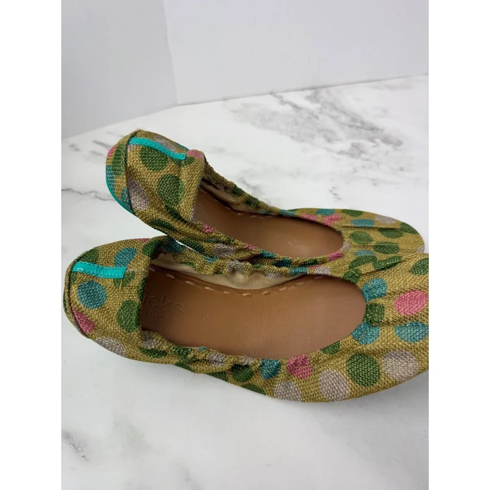 tieks by Gavrieli Echo Park Polka Dot Flats Sz 9 Like New